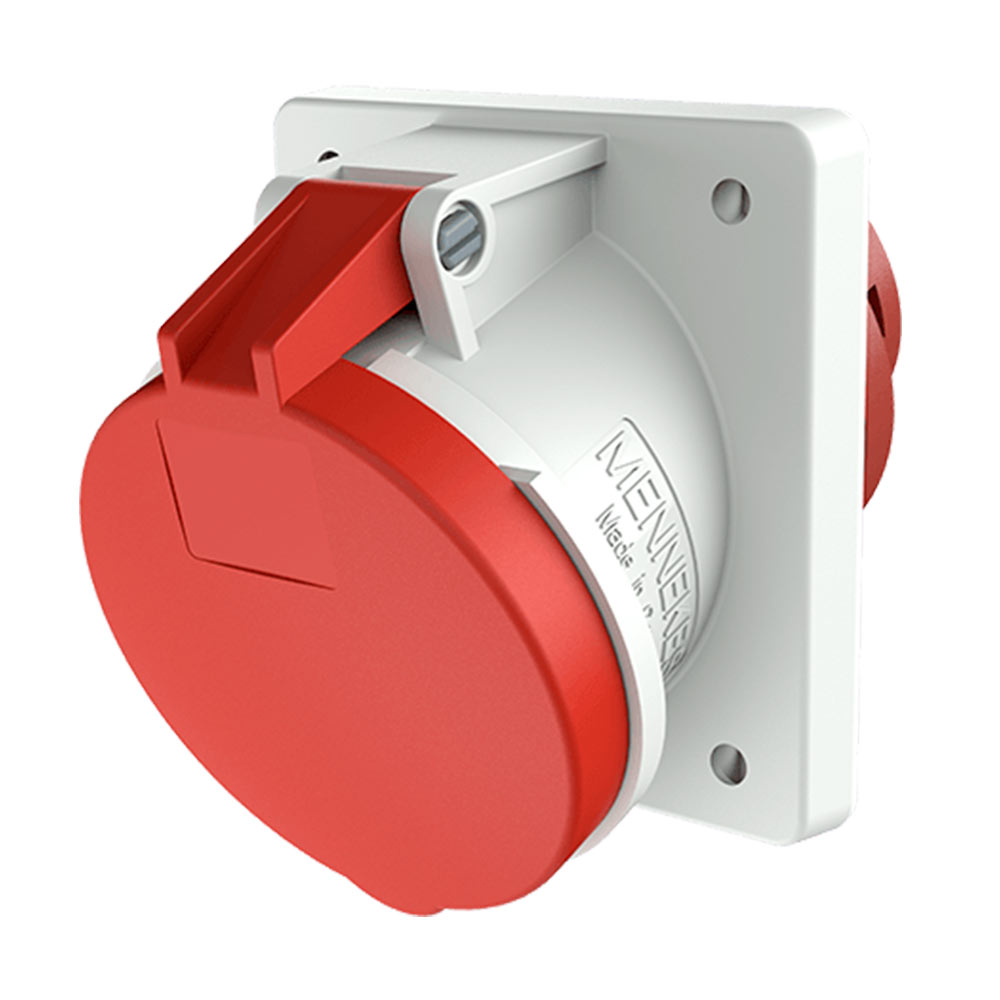 TOMA EMPOTRABLE RECTO MENNEKES 16/32AMP 415V ROJO 01